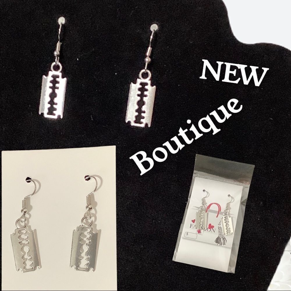 Boutique NEW - Razor Earrings - unique - Fun 🥰 - Picture 3 of 3